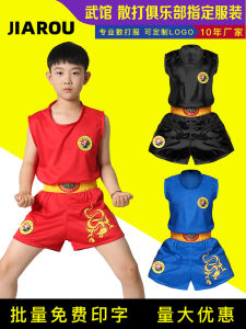 Kids Martial Arts Training Clothing Set Boxing Muay Thai Sanda Shorts Uniform Male Female Styles Fitness Sportswear Gymwear