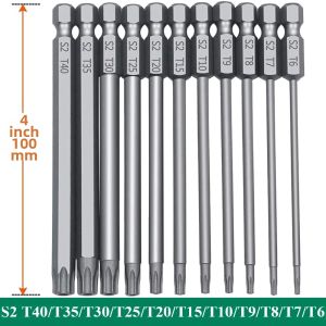 Bộ Tua Vít Lục Giác 11 Món 1/4 Inch Bộ Mũi Khoan Từ Tính An Toàn Tua Vít Torx Đầu Dẹt F1FC Chất Lượng Cao 50/100mm Chống Phá Hoại