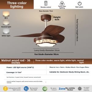 QINGYAO | Premium Retro Cloth Ceiling Fan Light