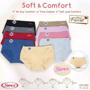 Sorex Celana Dalam Wanita Bahan Katun Kode 1232 Karet Besar