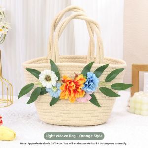 XIAOXIONGERBAN | DIY Grass Woven Artificial Flower Tote Bag Material Kit