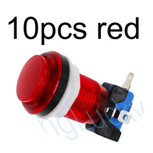 10 pcs LED Arcade Game Push Button 5V 12v Led Light Illuminated Blub Transparent With Microswitch For Arcade Game DIY PARTS