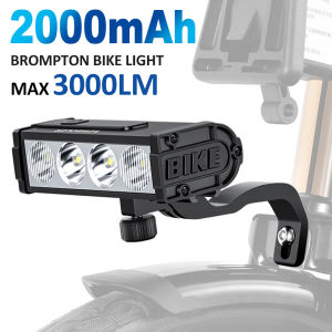 NEWBOLER Brompton Folding Bike Light Front 2000mAh Waterproof Bicycle Light 3000 Lumen For Brompton Folding Bike Holder