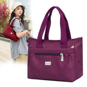 Fashionable Nylon Handbag Womens Large Capacity Waterproof Shoulder Bag Multi-compartment Casual Style Hand-held Bag