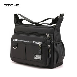 OTOHE กระเป๋าสะพายไหล่ผู้ชายขนาดใหญ่ความจุกระเป๋าเอกสารยกระดับผ้ากันน้ำ Oxford เสื้อผ้าแฟชั่นแนวโน้มกระเป๋าธุรกิจกลางแจ้งความจุใหญ่กระเป๋าแบบสบาย ๆ กระเป๋าถือกีฬาพักผ่อนหย่อนใจสำหรับนักศึกษาวิทยาลัย
