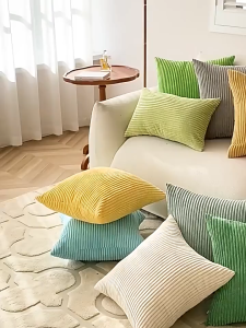 [☁️] ปลอกหมอนอิงโซฟา ลายทาง สไตล์โมเดิร์น มีลาย2ด้าน Modern style มีซิป ถอดซักได้ ปลอกหมอนขนนุ่ม ตกแต่งบ้าน หมอนอิงหลัง