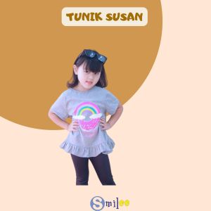 Tunik Anak Smilee Susan Warna Abu Size 1-5 tahun