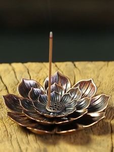 Incense Burner Lotus Incense Stick Holder Buddhism Decoration Censer Insenso Stick