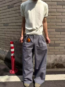 กางเกงขายาวทรงหลวมสไตล์อเมริกันย้อนยุคสำหรับผู้ชายและผู้หญิง CleanFit ทรงตรง กางเกงขายาวลายสก็อต ทรงหลวม ทรงหลวม ทรงหลวม