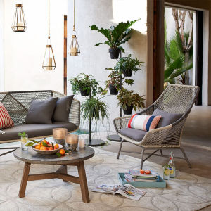 Outdoor Recliner Balcony Table and Chair Rattan Chair Tea Table Three-Piece Single Leisure Furniture Terrace Sofa Rattan Chair