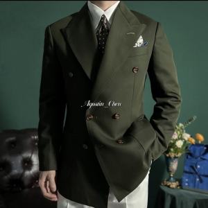 British High-End Casual Double-Breasted Suit Outwear Mens Business Fashion High Quality Silm Accessible Luxury Non-Ironing Suit Fashion