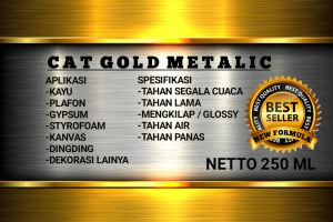 cat akrilik gold emas metalic acrylic 200ml cat tembok warna emas gold