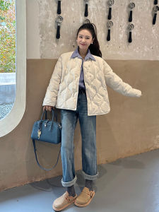 Quần Jeans Denim Ống Thẳng Cạp Cao Màu Xanh Cổ Điển Cho Nữ Quần Ống Rộng Ôm Dáng Thời Trang Mùa Thu Quần Jeans Denim