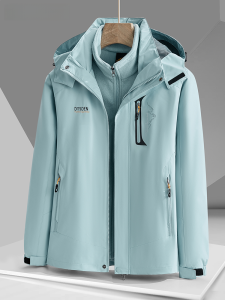 Outdoor Mens Assault Jacket Three in One Two-Piece Set Removable Spring & Fall Winter Fleece-lined Thickened Fashion Brand Cold-Resistant Windproof Outwear