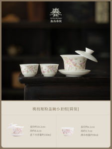 Chinese Style Ceramic Tea Set Small Kit with Cover Bowl And Tea Cups Anti-Scalding for Home Use Gongfu Tea Brewing Equipment