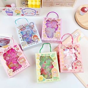 1 kotak Set Lucu Gantungan Kunci Mainan Anak Perempuan Mainan DIY Liontin Kecil  Stiker Tahan Air Keychain Kartun Tidak mudah jatuh