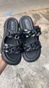 Sandal Wanita Sehari-hari Selop Import Ban 2 Rantai Jelly Korea Viral
