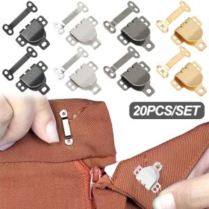 20 Pairs Metal Invisible Trousers Hook Clasp Eyes Closure Fasteners Buckles Skirt Dress Bra Sewing DIY Garment Hooks Accessories