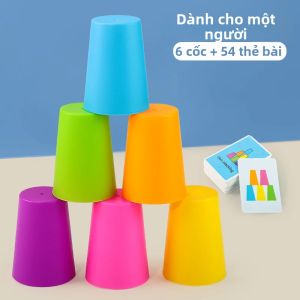 Trò Chơi Xếp Cốc Montessori Cho Trẻ Em Trò Chơi Trên Bàn Trò Chơi Thẻ Giáo Dục Giúp Phát Triển Trí Tuệ Nhận Biết Màu Sắc Và Rèn Luyện Tư Duy Logic.