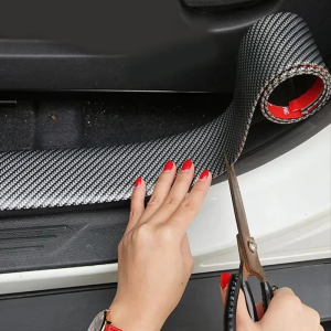 SEAMETAL Sợi Carbon Xe Ô Tô Ốp Cửa Dán Chống Trầy Xước Phim Vinyl Bảo Vệ Ô Tô Phụ Kiện Thân Dải