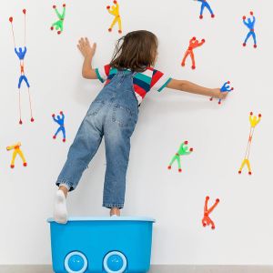 5Pcs Sticky Wall Climbers Sticky Stretchable Toy for Stress Anxiety Relief Stretchy Colorful Window Crawler Rolling for Kids Toy Birthday Gift Party Bag Fillers