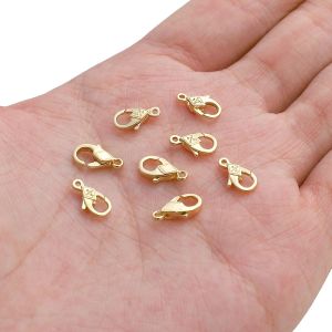 ตะขอล็อบสเตอร์ชุบทอง14K 1ชิ้นสำหรับทำมือสร้อยข้อมือสร้อยคอต่างหูพวงกุญแจอุปกรณ์การทำเครื่องประดับหัตถกรรม DIY