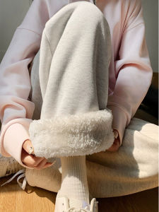 Fall New Fashion High-Waist Loose Lamb Plush Thickening Pants