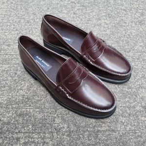 Alex Shoes A-111 Mens Real Cow Leather Penny Loafers Water Resistant Shiny Finish Made in Marikina Philippines Amboy American Boy