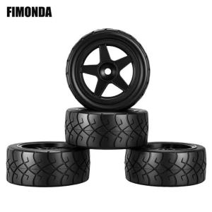 4Pcs Plastic Racing Wheel & Rubber Tire 12mm Hex for 1/10 1/12 RC Car TAMIAY M03 M04 M05 MB01 MF01 XM01 SW01