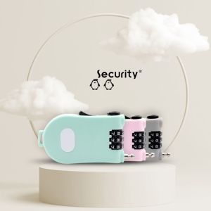 FUDESHE ล็อคความปลอดภัย ยืดหดได้ ลวดเหล็ก สายล็อคกระเป๋าเดินทางขนาดเล็ก รหัสผ่าน3หลัก กุญแจสำหรับเดินทาง ชุดล็อคจักรยาน