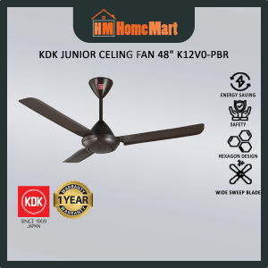 KDK Junior Fan K12VO 48" AC Motor Celling Fan(White/Brown) (1 Year Warranty)