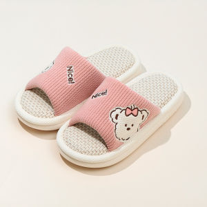 Fast Deer Four Seasons Cotton Linen Slippers Womens Spring New Cartoon Indoor Home Floor Sweat Absorbent Breathable Slippers Men