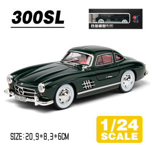 LEO 1:24 Benz 300SL Classic Car Metal Alloy Toys Car Model Diecast Vehicle For Boys Kids Simulation Sound Light Effect Gift Hobbies Collection