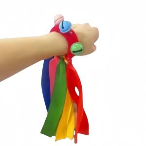 2Pcs elastic wrist ribbon dance performance props light equipment moring exercise sports meeting props suitable for festials