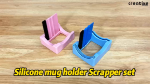 Silicone Mug Scraper Cradle Vinyl Decals for Crafts Tumbler Stand Glass Cup Holder with Scraper