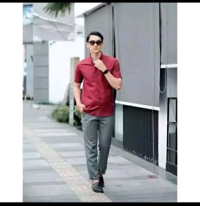 WARNA LENGKAP..KEMEJA POLOS PRIA LENGAN PENDEK SIZE XL L M BAHAN PREMIUM CASUAL FORMAL KANTORAN