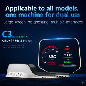 C3 OBD2 HUD Car Head Up Display Digital Speed Projector Car Speedometer GPS HUD Navigation Glass Projection Security Alarm