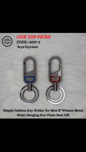 [World BOYA] Simple Fashion Key Holder for Men & Women Metal Waist Hanging Key Chain Best Gift (No: 8027-2)