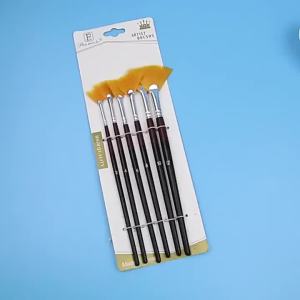 ⚑6Pcs Oil Acrylic Paint Brushes Fan Paint Brushes Nylon Hair Watercolor Fan Artist Brushes For Acrylic Watercolor Painting