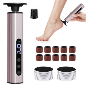 Ms.Dear | Cordless Electric Foot Grinder 9 Speeds Callus Remover with 20PCS Sandpaper Rechargeable Pedicure Tools for Smooth Feet