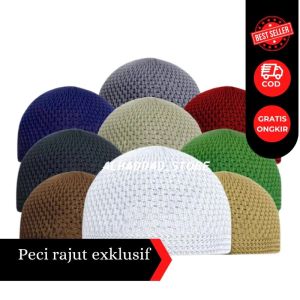 Peci Rajut Komputer Soylu Mercan Murah Tebal Berkualitas Souvenir Dewasa Polos