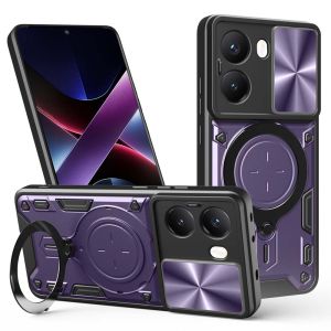 Magsafe Magnetic Camera protection case for Mi Poco X7 X6 X5 Pro F5 F6 Pro C65 C75 Armor Hybrid Metal Ring Back Cover