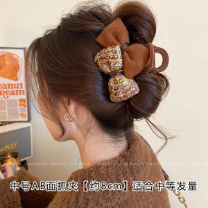 Retro Double Sided Butterfly Knot Hair Clip Womens Large Size Shark Jaw Back of Head Updo Clip Fashionable Hair Accessories