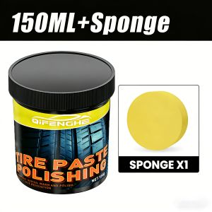 Black Gloss Tire Coating Paste Long-Lasting Tire Shine Cream & Wax Motorcycle Tire Brightener Ideal for Tire Polishing & Care