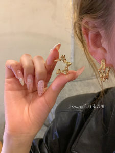 ต่างหูโลหะทรงดาวสไตล์เรียบง่ายสำหรับผู้หญิง ต่างหูทรงกลมแบบไม่ซ้ำใคร ต่างหูแบบห่วง ต่างหูแฟชั่น ต่างหูแบบห่วง