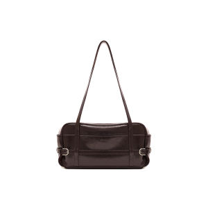 muva | Womens Oil Wax Moto Style Buckle Strap Large Capacity 2026 New Underarm Bag