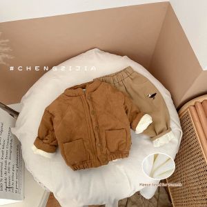 Thick Warm Baby Jacket National Style Pure Color