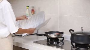 Foldable Gas Stove Wind Shield Baffle Oil Splash Screen Cover Aluminum Foil Anti Splatter Plates Cooker BBQ Covers Wind Shield