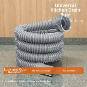 TEKANAI | Kitchen and Bathroom Plastic Drain Pipe for Single/Double Sinks