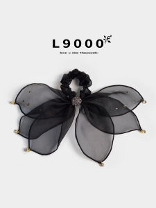 Elegant Black Butterfly Knot Hair Tie Womens Fashion Hairband Otago Sash Premium-feeling Hair Hoop for Stylish Hair Accessory